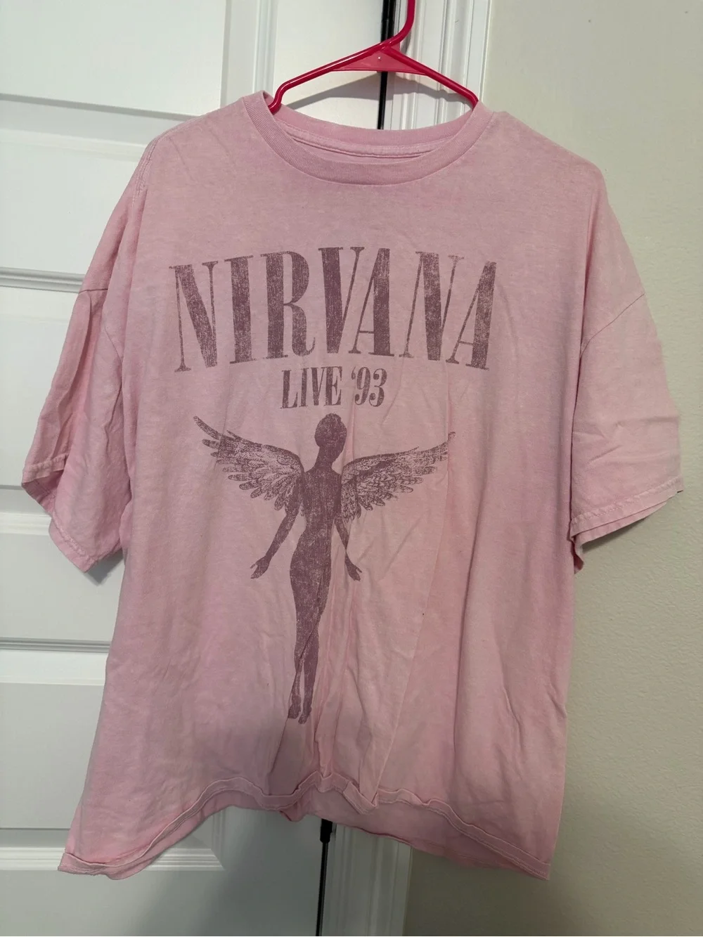 NIRVANA Pink 'Live '93' Angel Graphic Tee
